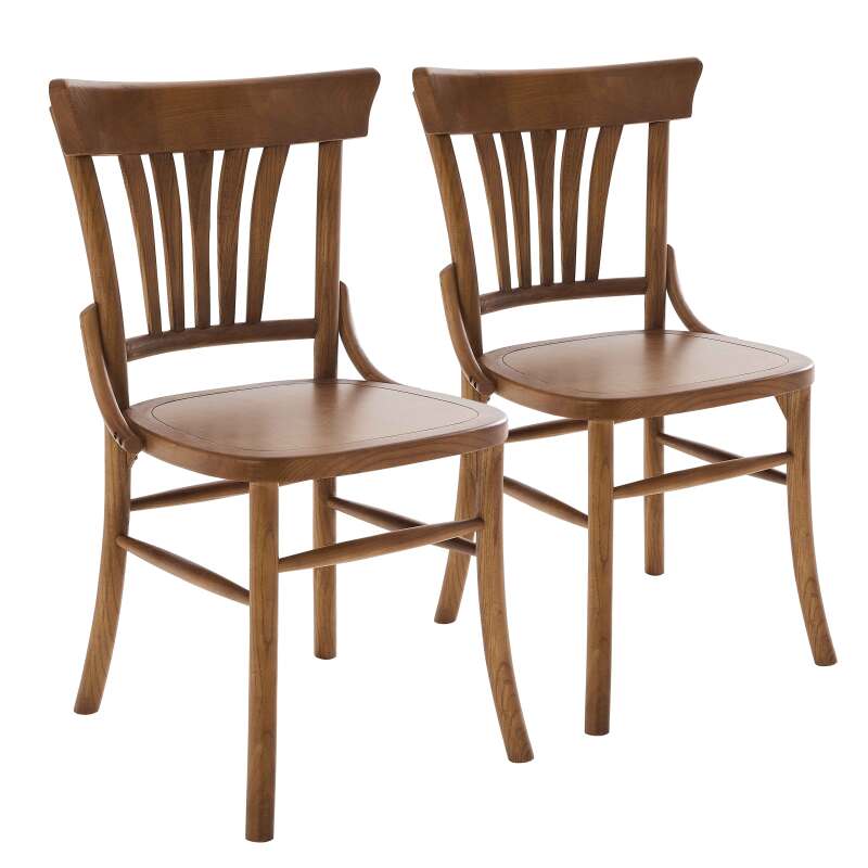 CHAISE EN BOIS D'ORME - ESTEL - LOT DE 2
