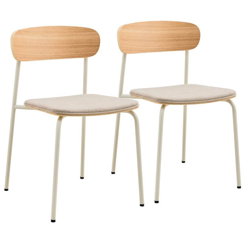 CHAISES EN BOIS, MÉTAL ET TISSU - LEXI - LOT DE 2
