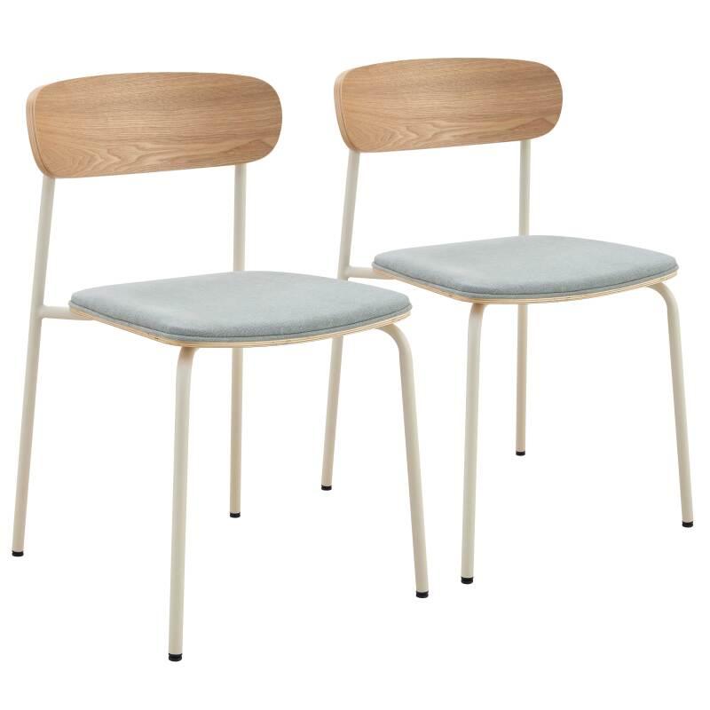 CHAISES EN BOIS, MÉTAL ET TISSU - LEXI - LOT DE 2