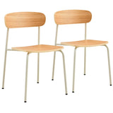 CHAISE EN BOIS ET MÉTAL - LYLA - LOT DE 2
