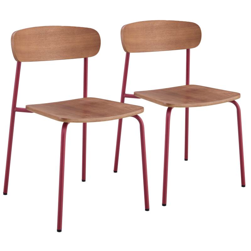 CHAISE EN BOIS ET MÉTAL - LYLA - LOT DE 2