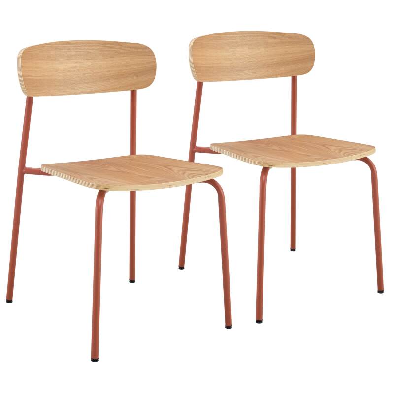 CHAISE EN BOIS ET MÉTAL - LYLA - LOT DE 2