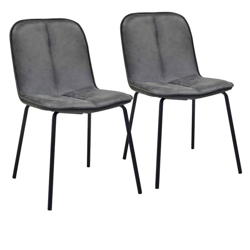 CHAISES EFFET CUIT ET MÉTAL - ALYX - LOT DE 2