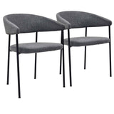 CHAISES EN TISSU ET MÉTAL AVEC ACCOUDOIRS - ADELLE - LOT DE 2