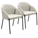 Chaises en tissu et métal avec accoudoirs - Lot de 2