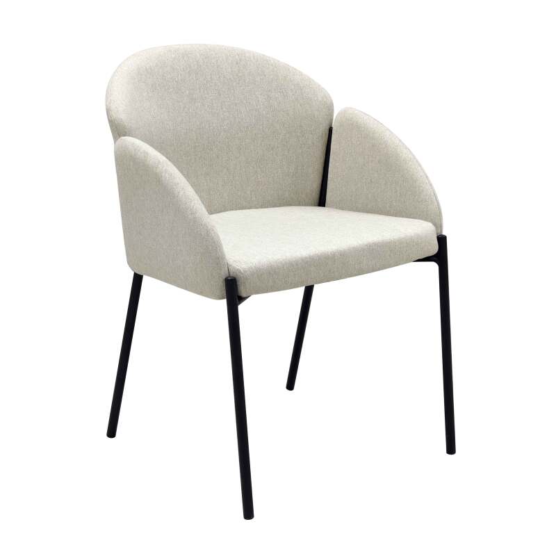 Chaises en tissu et métal avec accoudoirs - Lot de 2