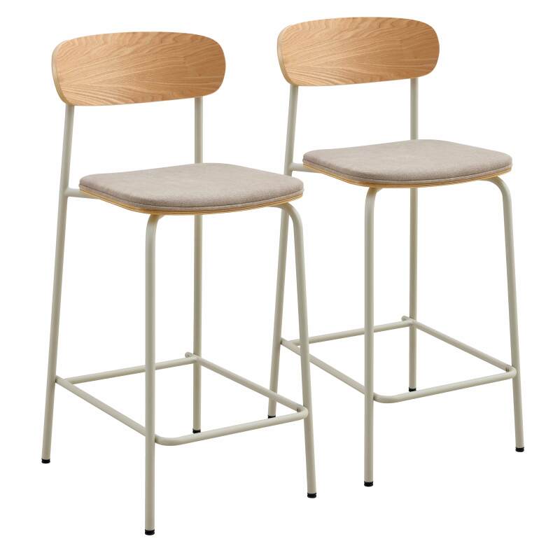 CHAISES HAUTES EN BOIS, MÉTAL ET TISSU - LEXI - LOT DE 2