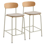 CHAISES HAUTES EN BOIS, MÉTAL ET TISSU - LEXI - LOT DE 2