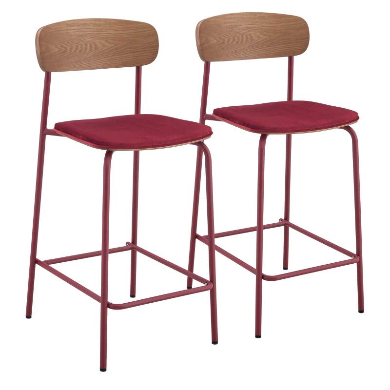 CHAISES HAUTES EN BOIS, MÉTAL ET TISSU - LEXI - LOT DE 2