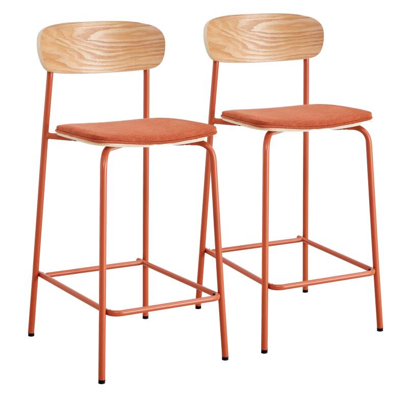 CHAISES HAUTES EN BOIS, MÉTAL ET TISSU - LEXI - LOT DE 2