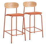 CHAISES HAUTES EN BOIS, MÉTAL ET TISSU - LEXI - LOT DE 2