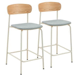 CHAISES HAUTES EN BOIS, MÉTAL ET TISSU - LEXI - LOT DE 2