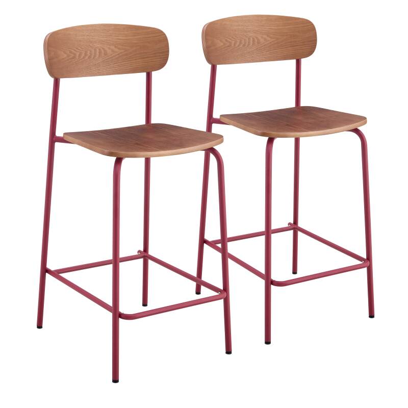 CHAISES HAUTES EN BOIS ET MÉTAL - LYLA - LOT DE 2