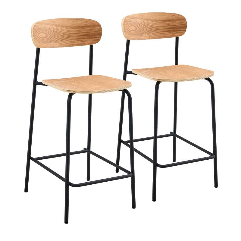 CHAISES HAUTES EN BOIS ET MÉTAL - LYLA - LOT DE 2