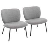 FAUTEUIL RELAX EN TISSU ET MÉTAL - JAYDEN - LOT DE 2