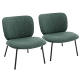 FAUTEUIL RELAX EN TISSU ET MÉTAL - JAYDEN - LOT DE 2