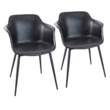 CHAISES EFFET CUIR ET MÉTAL - TESSA - LOT DE 2