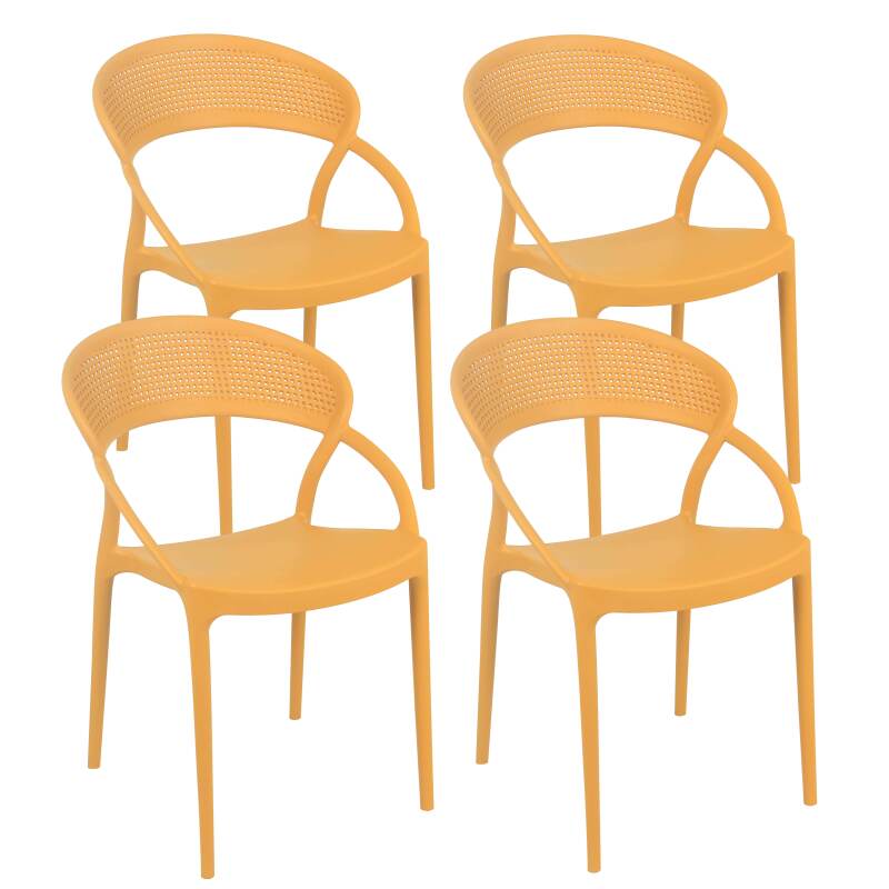 CHAISES EN PLASTIQUE - MARID - LOT DE 4