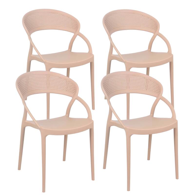 CHAISES EN PLASTIQUE - MARID - LOT DE 4