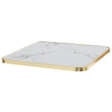Plateau de table carré en contreplaqué avec revêtement stratifié et bords en aluminium 60 x 60 cm