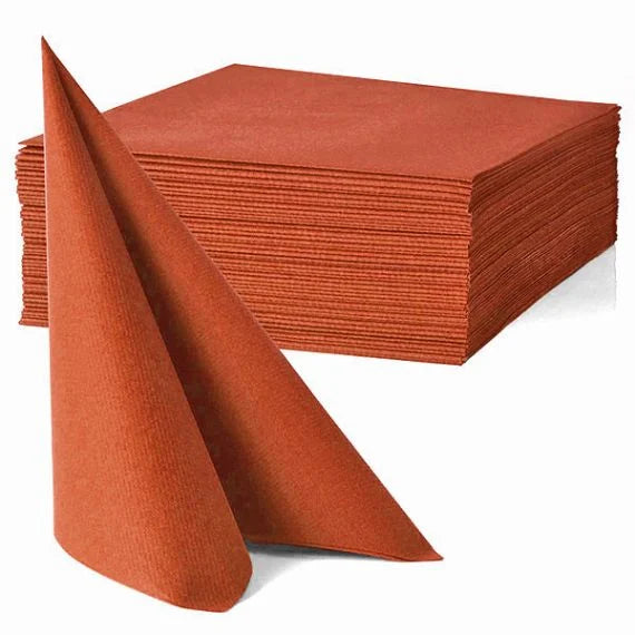 Soft Point 50 Serviettes Jetables Orange 38x38 Cm - Pliage 1/4 Qualité Supérieure