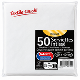 SERVIETTES AIRLAID 40X40CM - BLANCHE "GAPPY PRESTIGE"