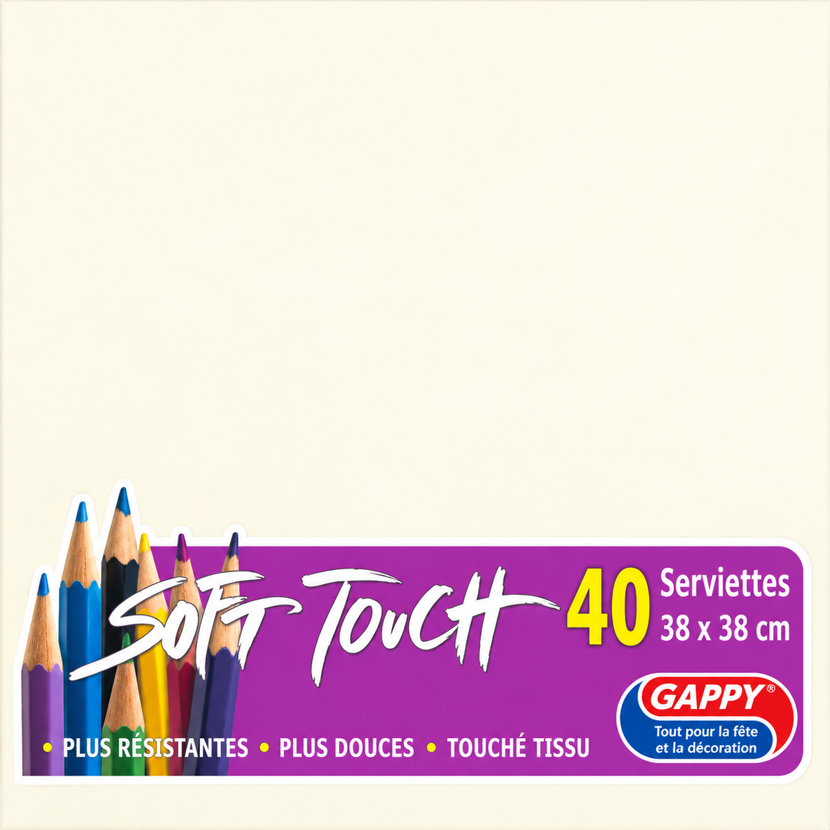 Serviettes soft touch 38x38cm 2 plis – Serviettes Jetables – HygiRéa