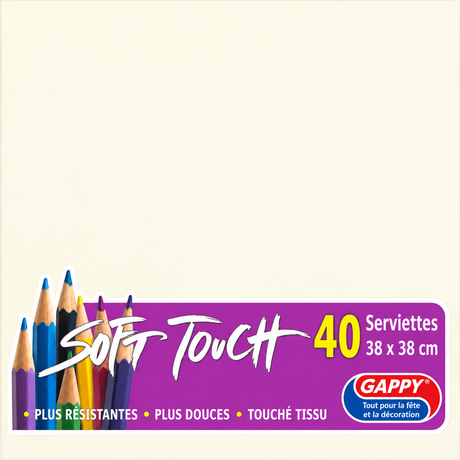 Serviettes soft touch 38x38cm 2 plis – Serviettes Jetables – HygiRéa