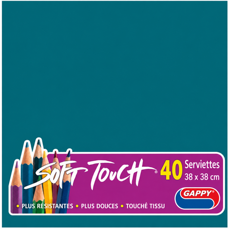 Serviettes soft touch 38x38cm 2 plis – Serviettes Jetables – HygiRéa