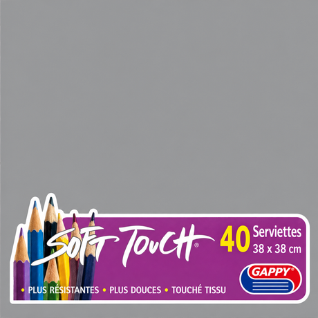Serviettes soft touch 38x38cm 2 plis – Serviettes Jetables – HygiRéa