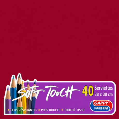 Serviettes soft touch 38x38cm 2 plis – Serviettes Jetables – HygiRéa