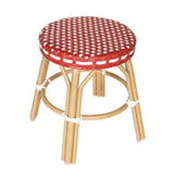TABOURET BAS EN ALUMINIUM ET ROTIN SYNTHÉTIQUE - BELEVILLE