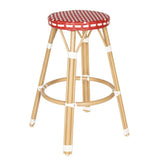 TABOURET DE BAR EN ALUMINIUM ET ROTIN SYNTHÉTIQUE - BELEVILLE