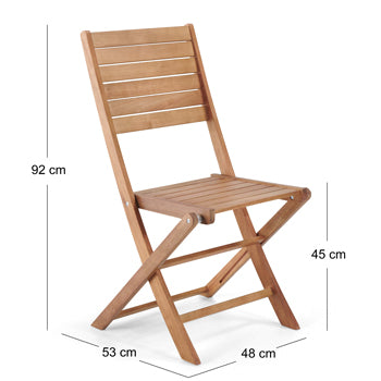CHAISES PLIANTES EN BOIS D'EUCALYPTUS - CANNET - LOT DE 2