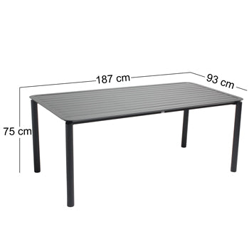 TABLE RECTANGULAIRE EN ALUMINIUM - 6 PERSONNES - ALIMADA