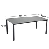 TABLE RECTANGULAIRE EN ALUMINIUM - 6 PERSONNES - ALIMADA